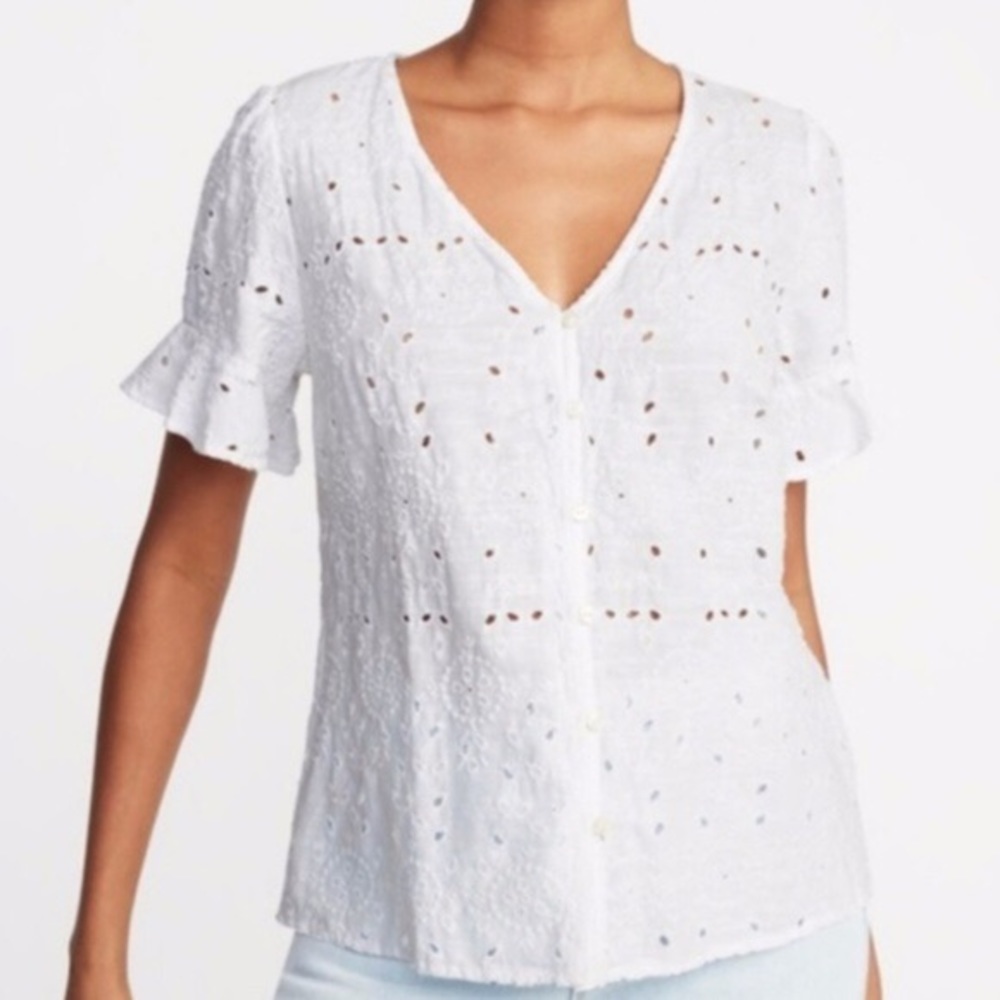 Old Navy white eyelet top
